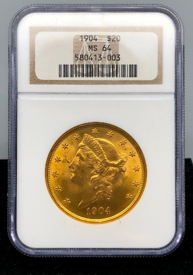 MS 64 Liberty $20 Gold Coin - 1904