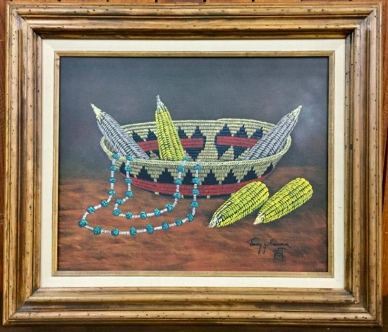 WOW! An Original Oil Painting from 1979 by The Known Artist, Jimmy Yellowhair