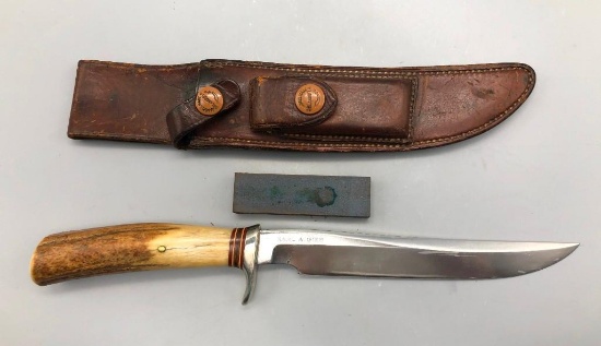 Handmade Randall Knife with Stag Handle and Sheath