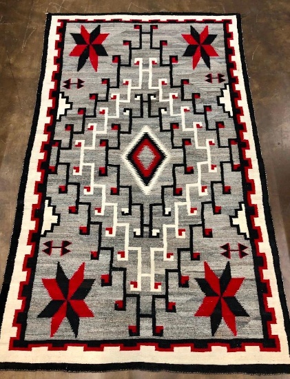A Nice, Larger Size Vintage Navajo Handmade Textile Circa 1910 - 1920