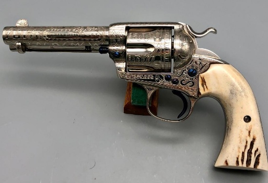Cattle Brands Engraved Colt Bisley Revolver