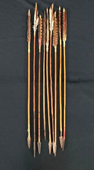 Group of Nine Antique Plains Arrows