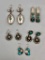Group of Five Pairs of Vintage Earrings