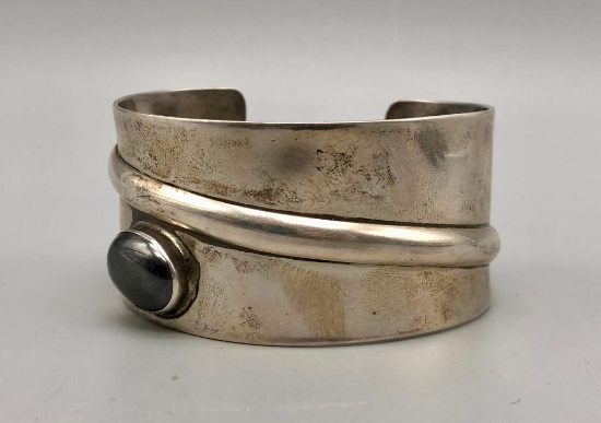Unique Sterling Silver and Hematite Bracelet