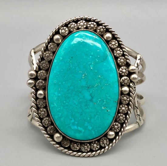 Turquoise and Sterling Silver Bracelet- HB