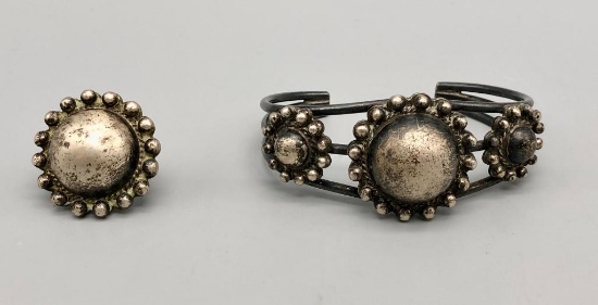 Sterling Silver Bracelet and Ring Set