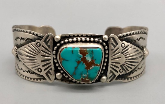 Turquoise and Sterling Silver Bracelet by Shawn Endito