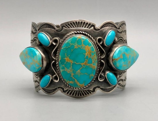 Turquoise and Sterling Silver Bracelet by Dean Sandoval Jr.
