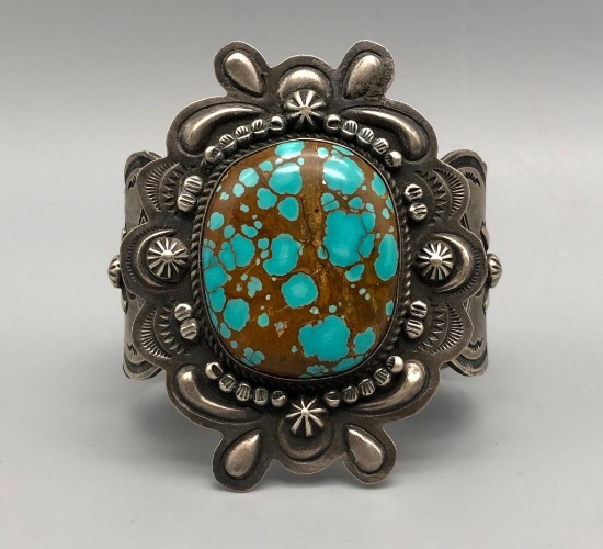 Tantalizing Turquoise and Sterling Silver Bracelet by Dean Sandoval