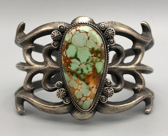 Large Turquoise Sandcast Bracelet