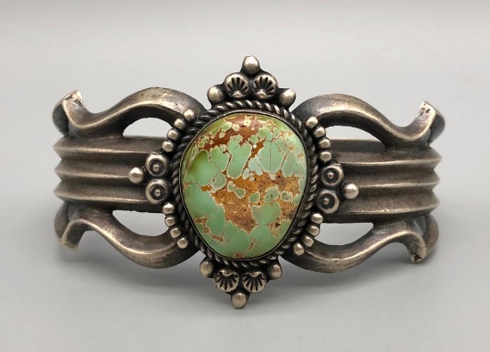 Green Turquoise Sandcast Bracelet