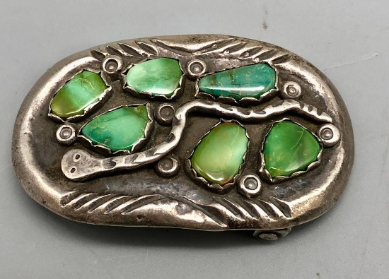 Turquoise and Snake Theme Buckle