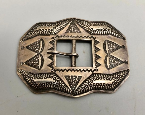 Awesome Repousse Designed Sterling Silver Buckle