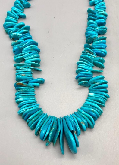 Turquoise Tab Bead Necklace