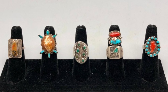 Six Snazzy Vintage Rings