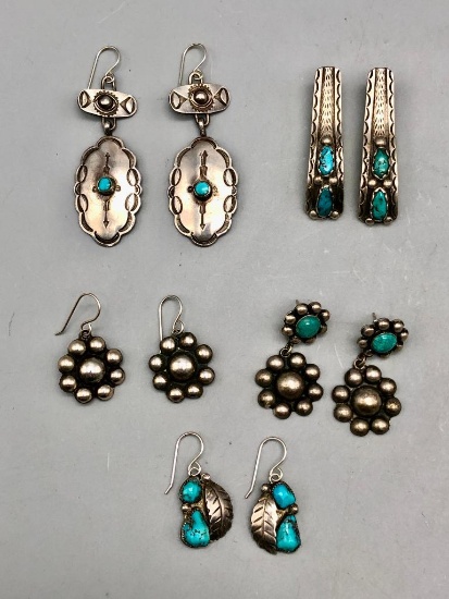 Group of Five Pairs of Vintage Earrings