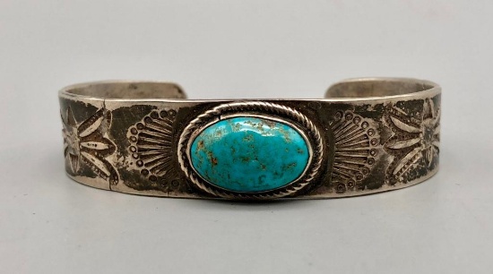 1950s Ingot and Turquoise Bracelet