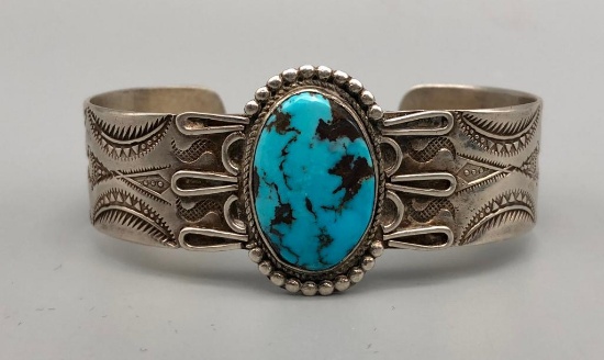 Vintage Turquoise and Sterling Silver Bracelet
