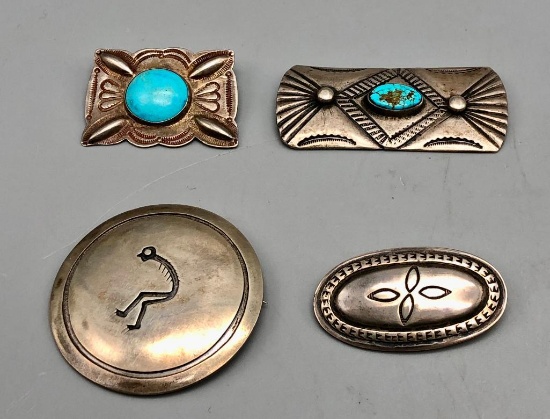 Group of Four Vintage and Turquoise Pins