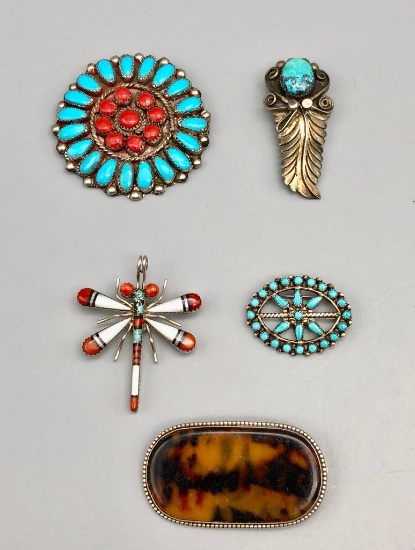 Group of Five Pin/Pendants