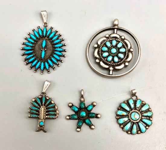 Group of Five Vintage Pendants