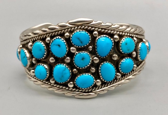 Navajo Turquoise Cluster Bracelet