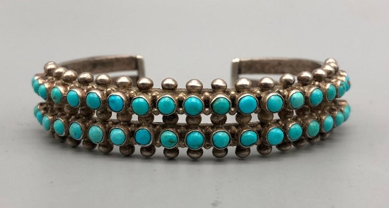Two Row Turquoise Snake Eye Bracelet