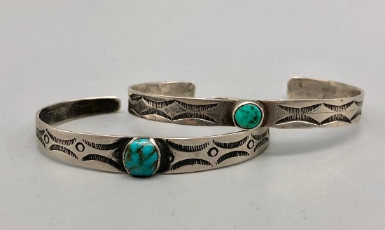 Two Older Handmade Turquoise Bracelets