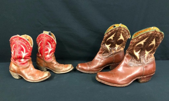 Two Pairs of Vintage Cowboy Boots