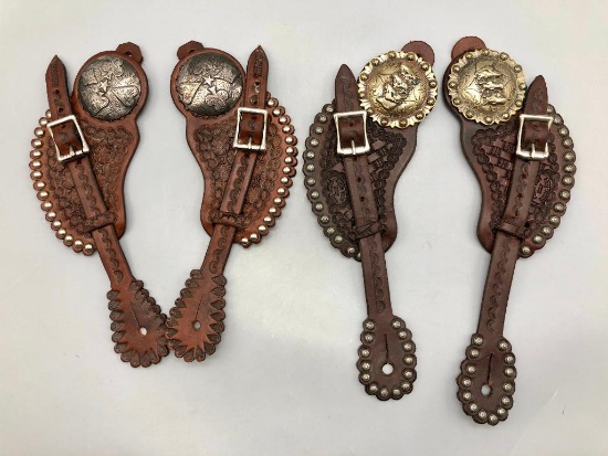 Two Pairs of Buddy Foster Fancy Spur Straps