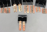 Group of Five Copper and Sterling Silver Earrings