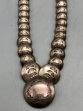Snazzy Sterling Silver Pillow Necklace