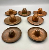 Group of Copper Cowboy Hat Trays