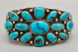 Hefty Vintage Turquoise Cluster Bracelet