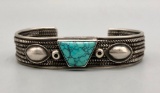 Wonderful Vintage Bracelet with Spiderweb Turquoise