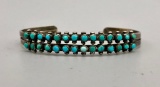 Vintage Two Row Turquoise Snake Eye Bracelet