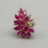 14k Gold Ruby and Diamond Estate Ring