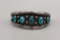 Mid-Century Turquoise and Sterling Silver Cuff Bracelet