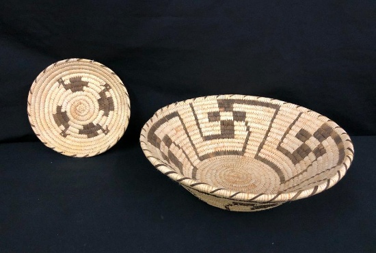 Two Vintage Tohono O'odham Baskets