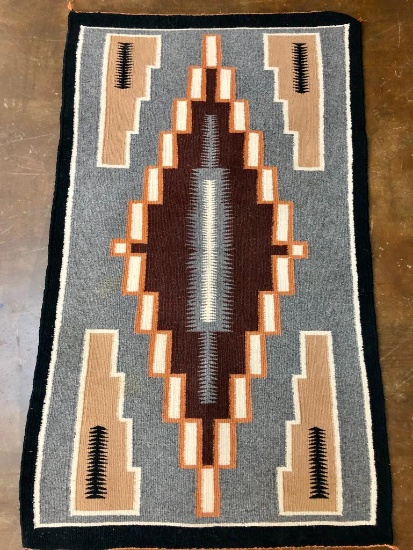 Vintage Two Grey Hills Navajo Textile
