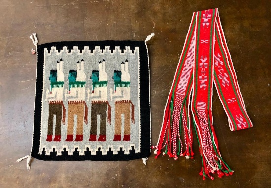 Small Pictorial Rug and Dance Sash