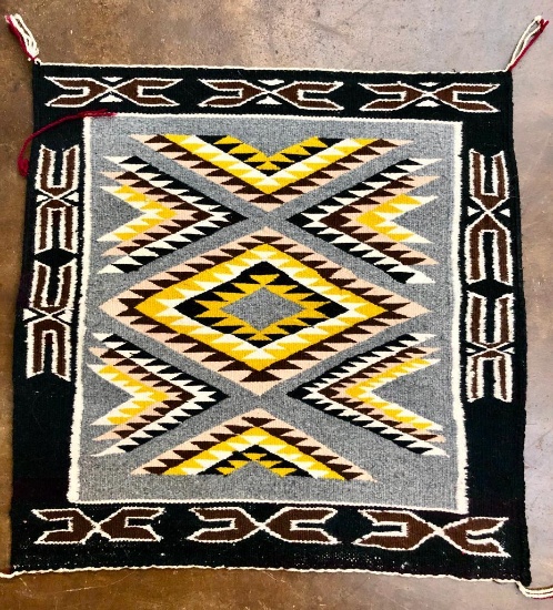 Unique Navajo Eye Dazzler Weaving with Teec Nos Pas Border