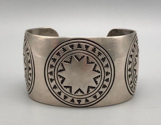 Wide Sterling Silver Bracelet