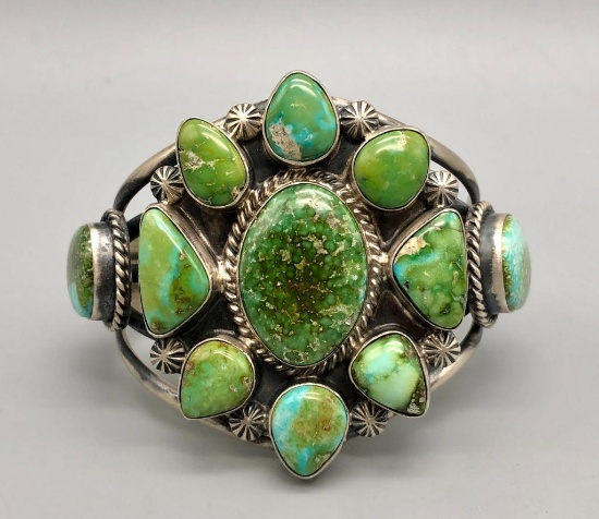 Gorgeous Great Turquoise Cluster Bracelet