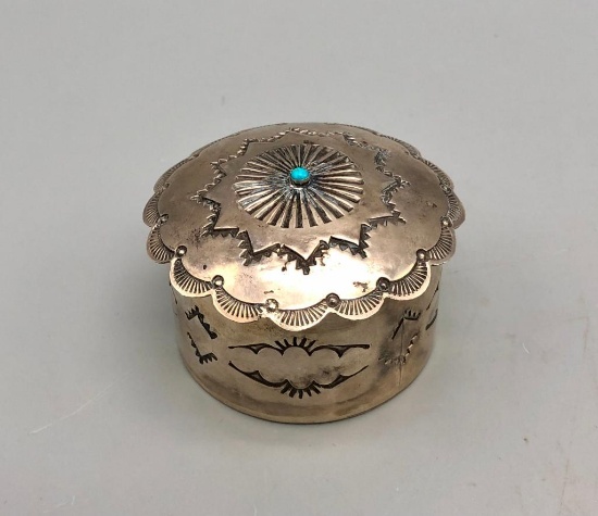 Hand Stamped Sterling Silver Lidded Box