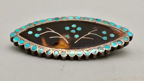 Lovely Vintage Dishta Style Zuni Inlay Pin