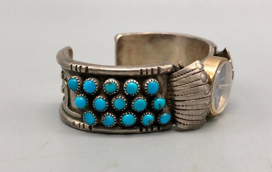Turquoise "Dot" Cluster Watch Bracelet