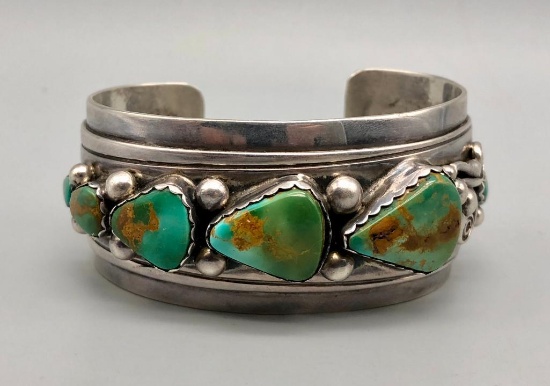 Nice Royston Turquoise and Sterling Silver Bracelet
