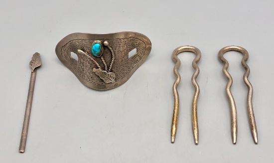 Navajo Sterling Silver Hair Pieces