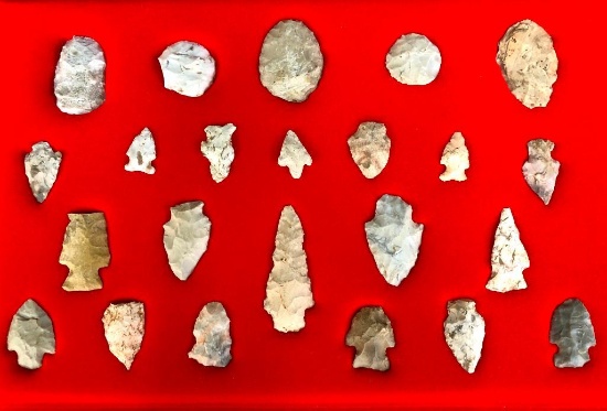 Nice Display of Found Arrowheads